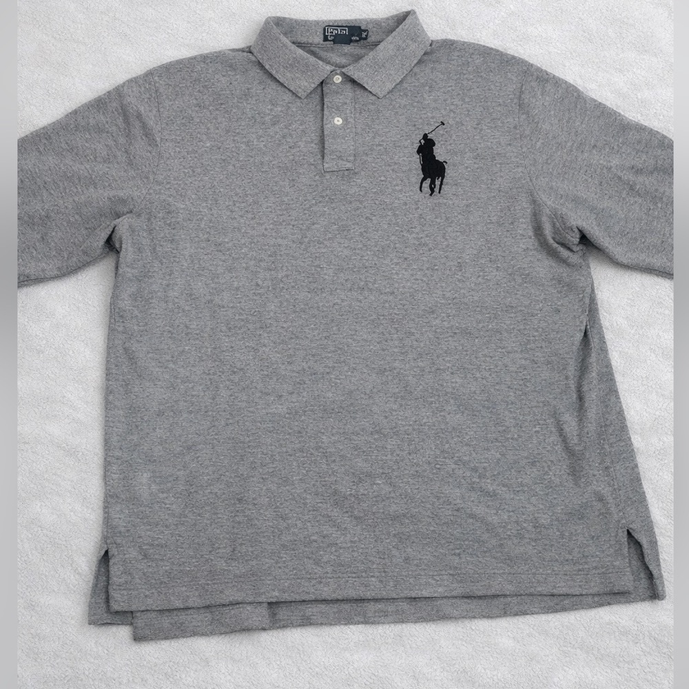 Polo by Ralph Lauren Long Sleeve Heather Gray Polo Shirt